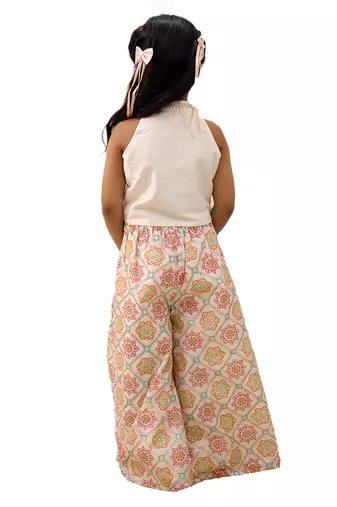 Off white printed silk co ord set
