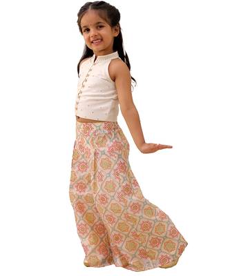 Off white printed silk co ord set 3