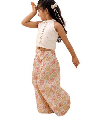 Off white printed silk co ord set 4
