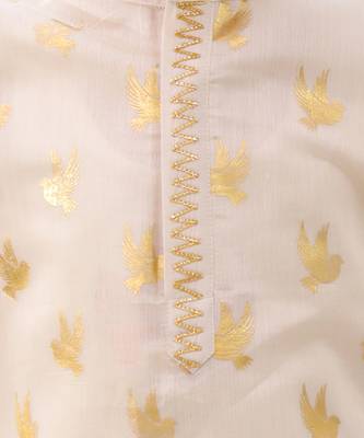 Off white printed chanderi kurta set 2