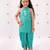 Green printed rayon co ord set