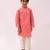 Peach printed chanderi kurta set