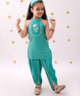 Green printed rayon co ord set 3