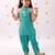 Green printed rayon co ord set