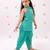 Green printed rayon co ord set