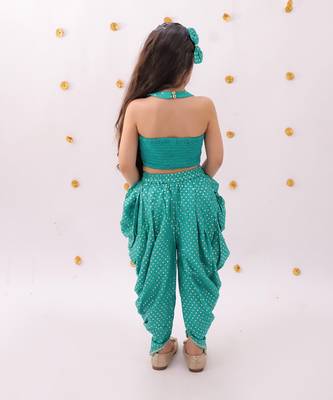 Green embroidered rayon co ord set 4