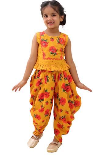 Mustard printed cotton co ord set