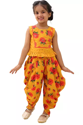 Mustard printed cotton co ord set