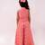 Peach printed chanderi co ord set