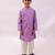 Purple printed chanderi kurta set