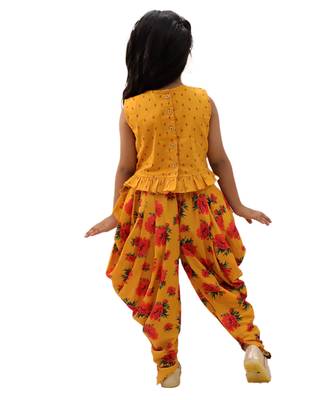 Mustard printed cotton co ord set 2