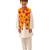 Mustard printed silk nehru jacket set