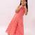 Peach printed chanderi co ord set