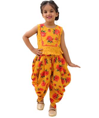 Mustard printed cotton co ord set 3