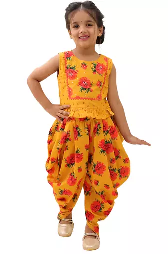 Mustard printed cotton co ord set