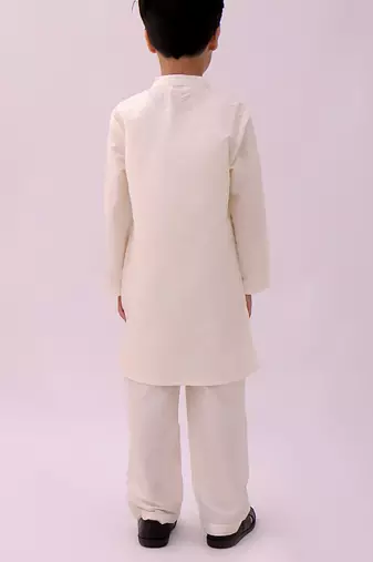 Mustard printed silk nehru jacket set