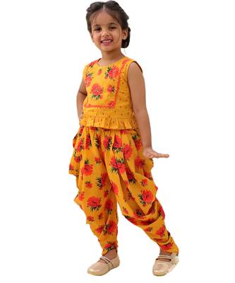 Mustard printed cotton co ord set 4