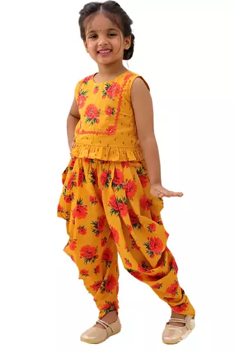 Mustard printed cotton co ord set
