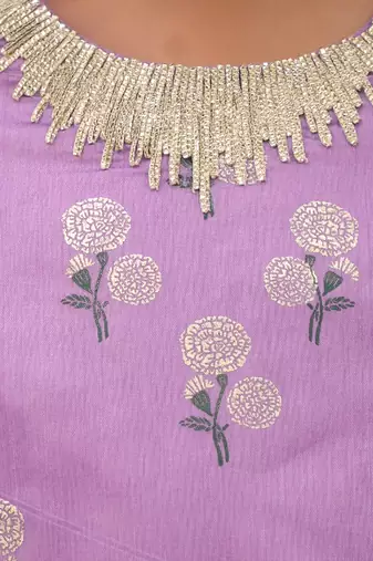 Purple printed chanderi sharara