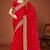 Red zari resham embroidered border two tone silk party wear saree with blouse piece