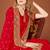 Red zari resham embroidered border two tone silk party wear saree with blouse piece