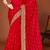 Red zari resham embroidered border two tone silk party wear saree with blouse piece