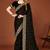 Black zari resham embroidered border two tone silk party wear saree with blouse piece