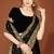 Black zari resham embroidered border two tone silk party wear saree with blouse piece