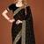 Black zari resham embroidered border two tone silk party wear saree with blouse piece