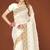 White zari resham embroidered border two tone silk party wear saree with blouse piece