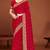 Magenta zari resham embroidered border two tone silk party wear saree with blouse piece