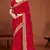 Magenta zari resham embroidered border two tone silk party wear saree with blouse piece