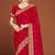 Magenta zari resham embroidered border two tone silk party wear saree with blouse piece