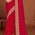 Magenta zari resham embroidered border two tone silk party wear saree with blouse piece