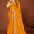 Mustard zari resham embroidered border two tone silk party wear saree with blouse piece