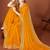 Mustard zari resham embroidered border two tone silk party wear saree with blouse piece