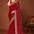 Maroon zari resham embroidered border two tone silk party wear saree with blouse piece