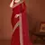Maroon zari resham embroidered border two tone silk party wear saree with blouse piece