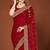 Maroon zari resham embroidered border two tone silk party wear saree with blouse piece