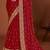 Maroon zari resham embroidered border two tone silk party wear saree with blouse piece