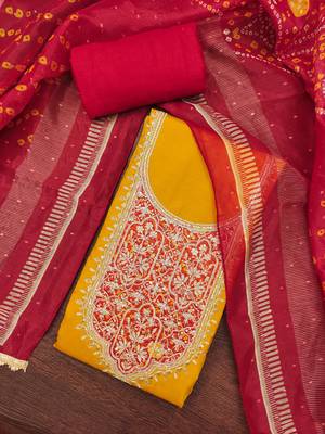  embroidery sequin & digital print cotton dress material 4
