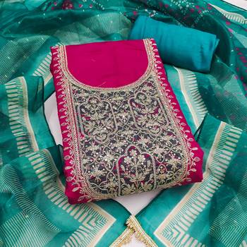  embroidery sequin & digital print cotton dress material 1