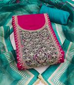 Women's embroidery sequence & digital print cotton dress material