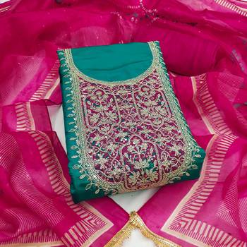  embroidery sequin & digital print cotton dress material 1