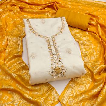  weaving & handwork banarasi modal cotton silk dress material 1