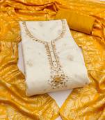  weaving & handwork banarasi modal cotton silk dress material