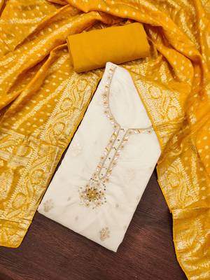  weaving & handwork banarasi modal cotton silk dress material 4