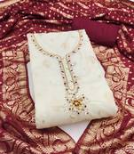  weaving & handwork banarasi modal cotton silk dress material