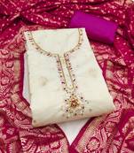  weaving & handwork banarasi modal cotton silk dress material