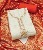  weaving & handwork banarasi modal cotton silk dress material